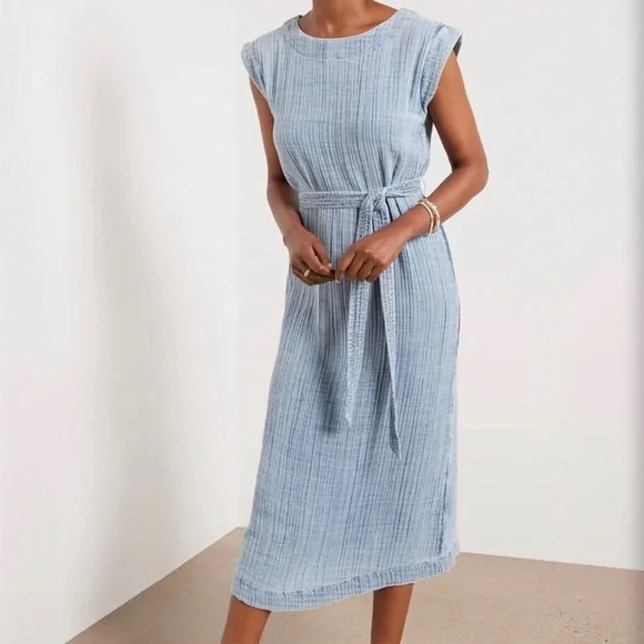 white christmas dresses Dune Cotton Gauze Wesley Dress - Cocoa Reef Stripe